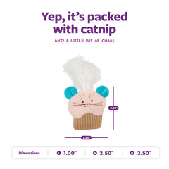 SmartyKat Birthday Bash: ratón-cupcake con menta gatuna para caza