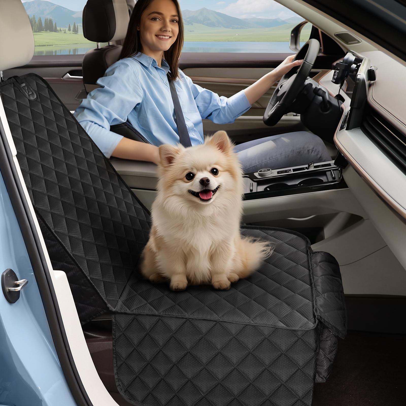 Smatto cubierta de asiento delantero impermeable, fácil de limpiar