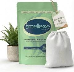 SMELLEZE bolsa recargable absorbe olor de cadáver para uso seguro en casa.