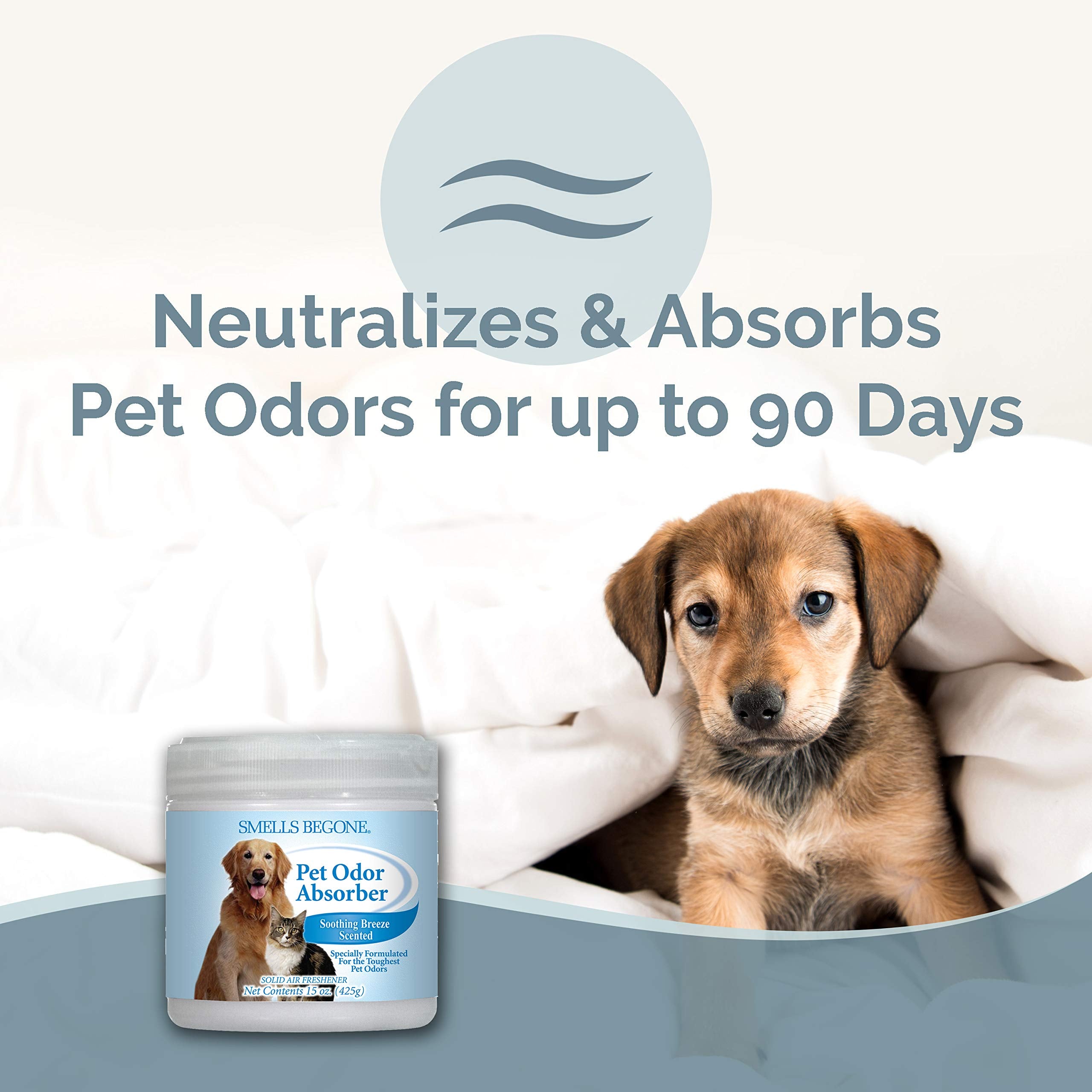 SMELLS BEGONE gel absorbente reduce olores de cajas de arena y áreas de mascotas.