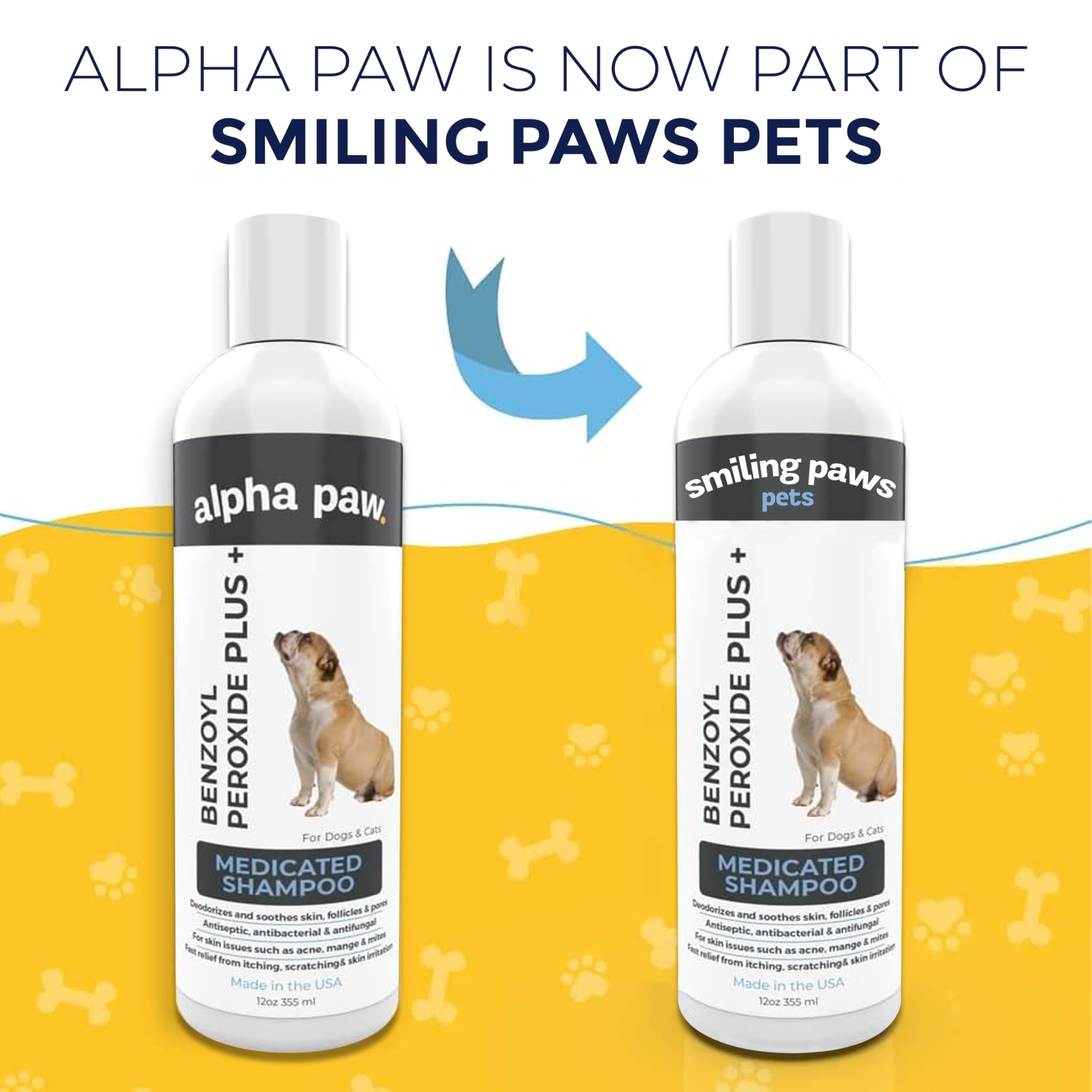 Smiling Paws Pets champú medicado con olor a pepino para una experiencia agradable de lavado.