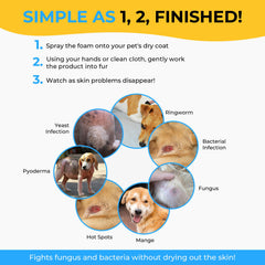 Smiling Paws Pets champú sin agua para perro calmado tras uso.