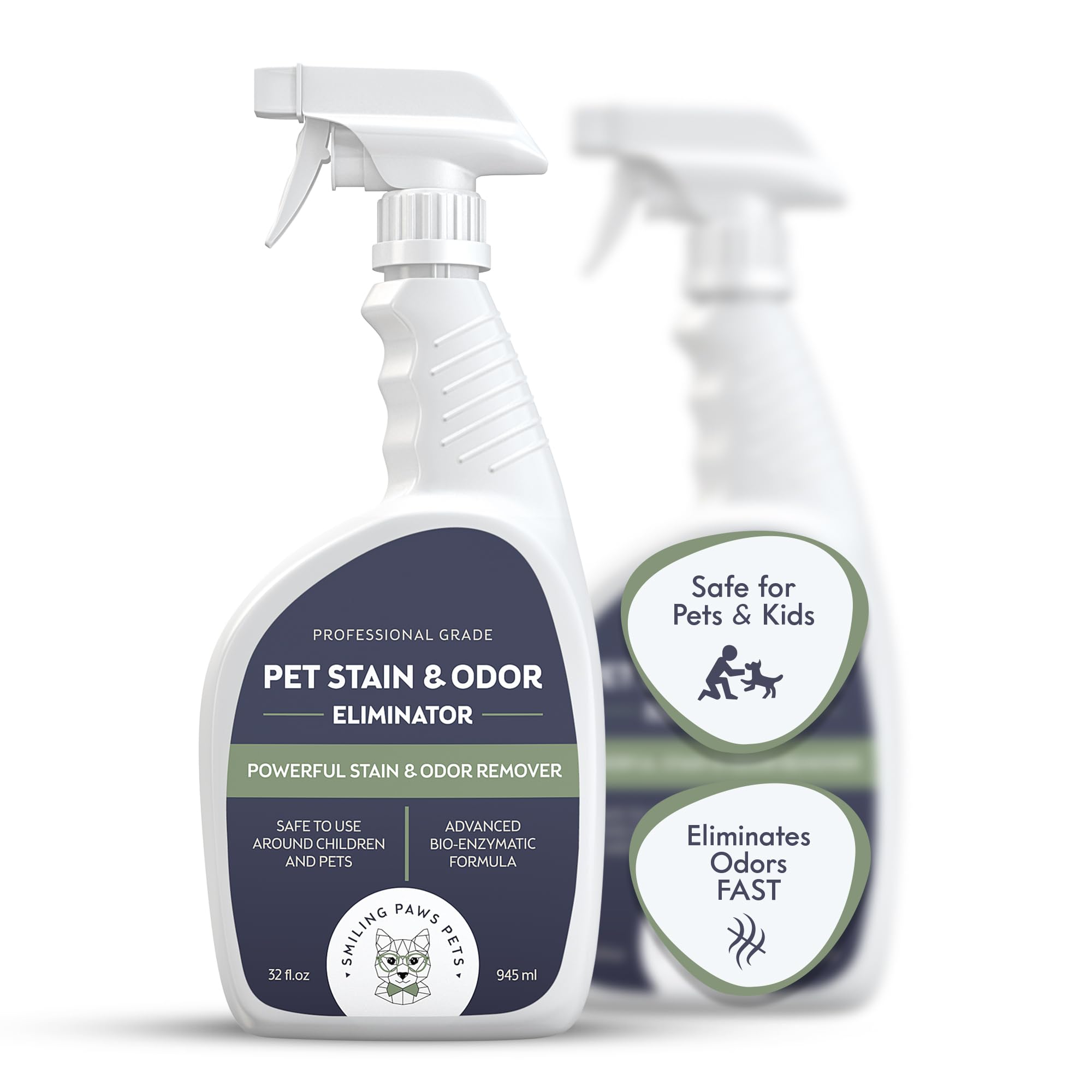 Smiling Paws Pets eliminador de orina, botella para neutralizar olores en casa.