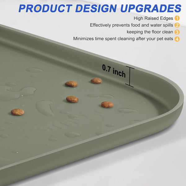 SMILOOL con borde elevado para contener comida y agua y reducir salpicaduras.
