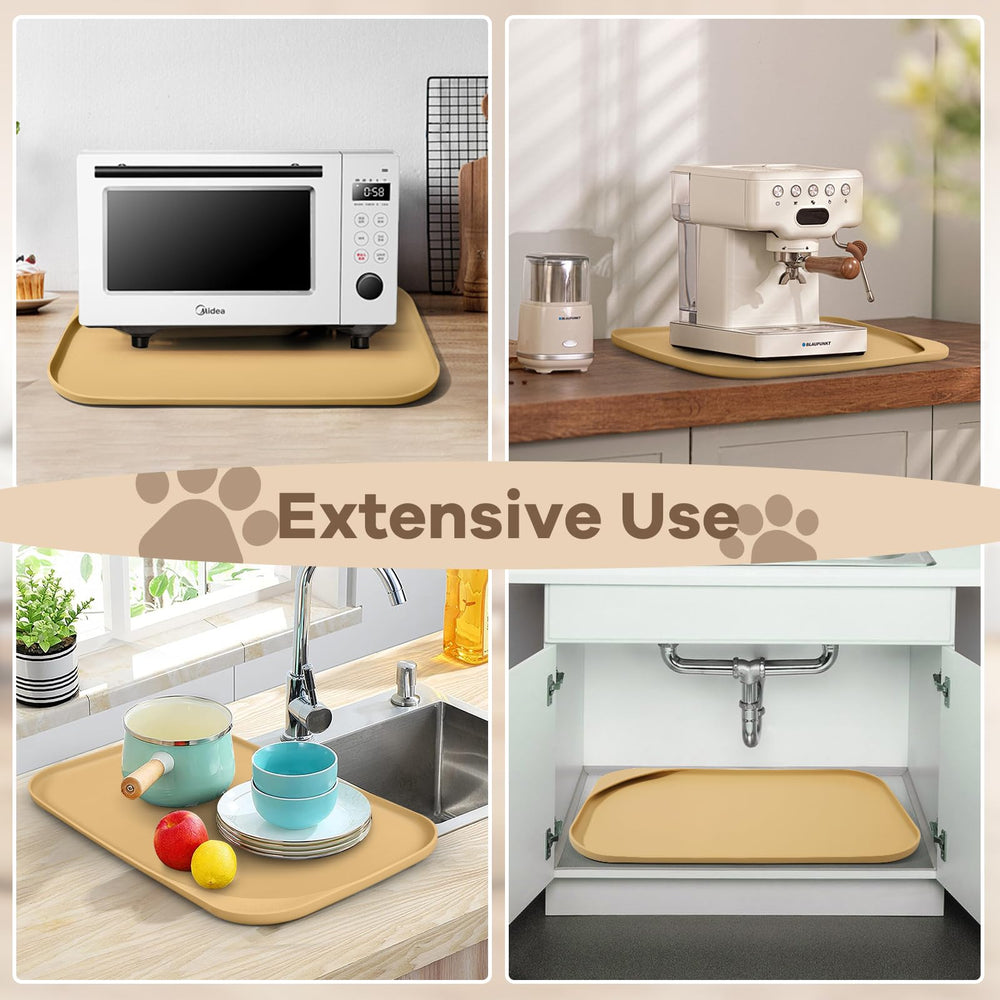 Smilool diseño beige aporta calidez al área de comida de mascotas.