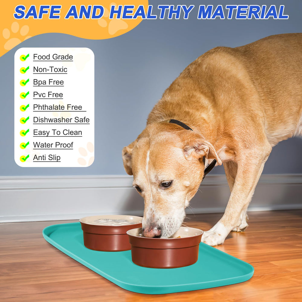 Tapete SMILOOL de silicona para mascotas, tamaño 22x14, mantiene el alimento dentro del borde.