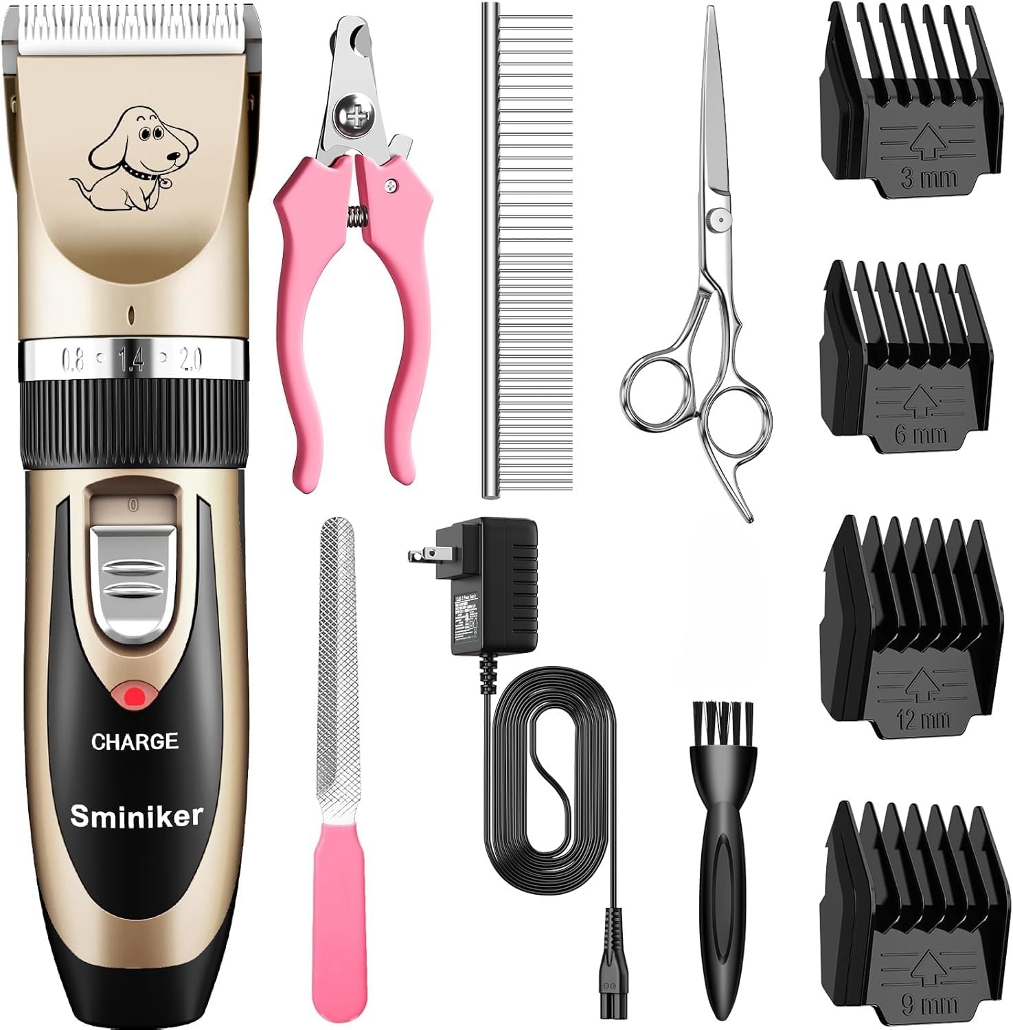 Sminiker Professional corta pelo de caballo, inalámbrico y control estable.