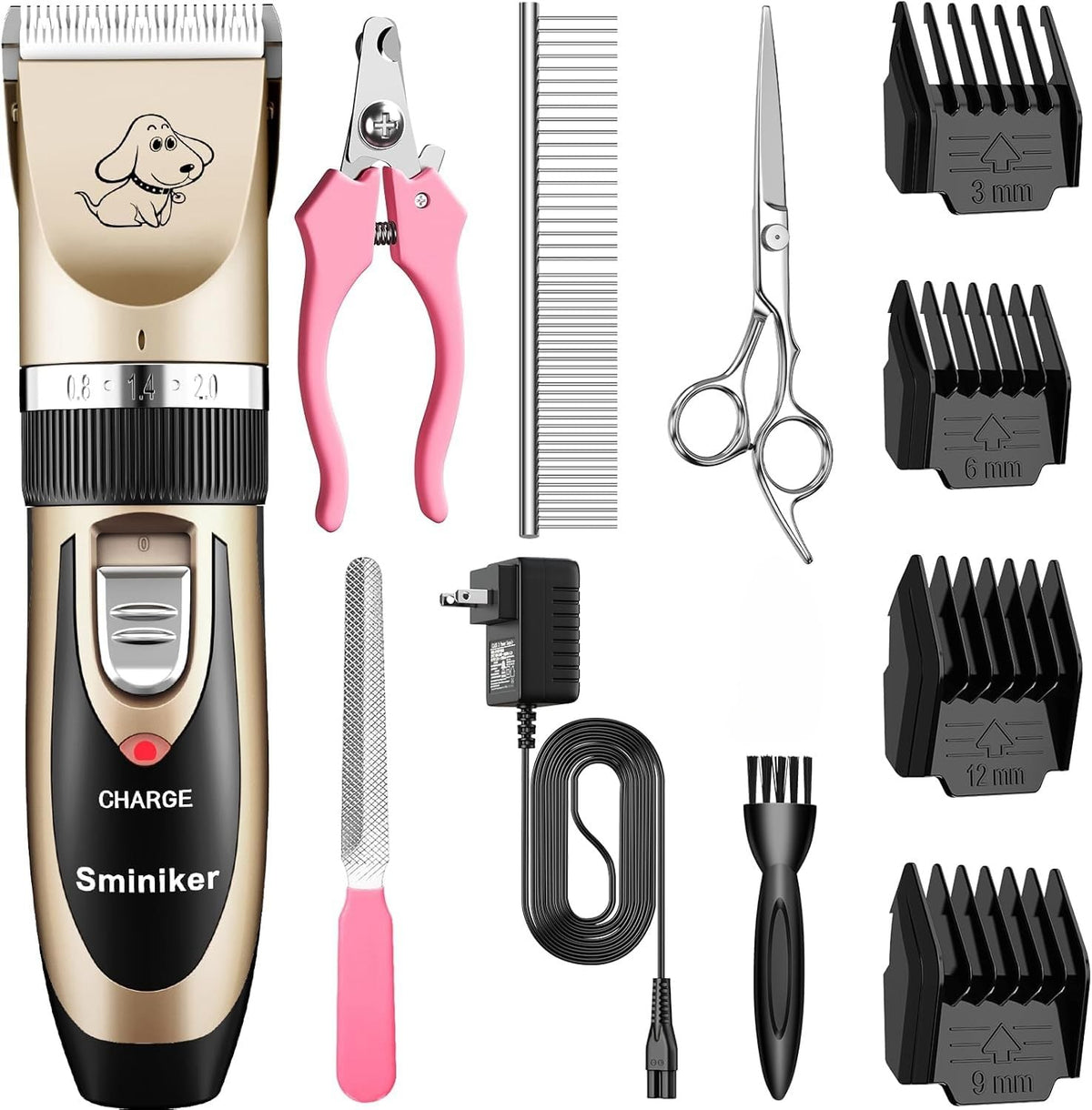 Sminiker Professional corta pelo de caballo, inalámbrico y control estable.