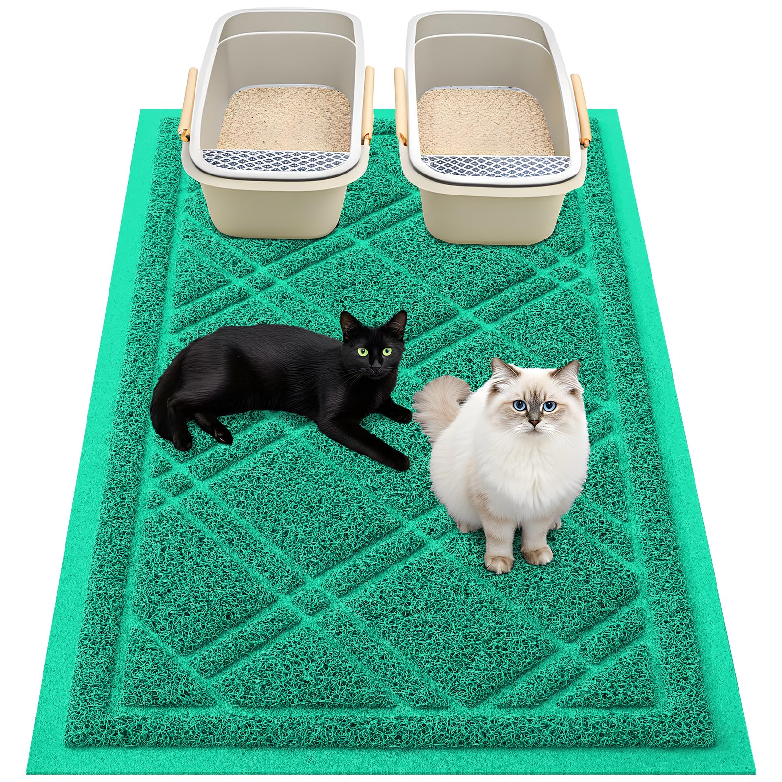 Smiry alfombra para arena gatos 47x32 atrapa arena y evita manchas.