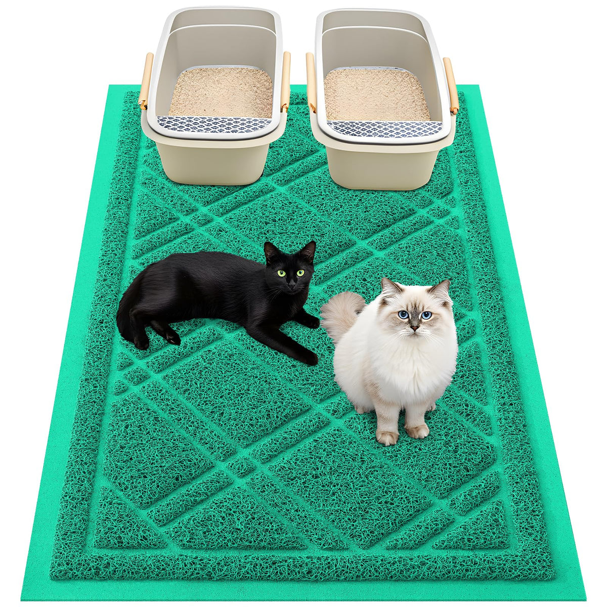 Smiry alfombra para arena gatos 47x32 atrapa arena y evita manchas.