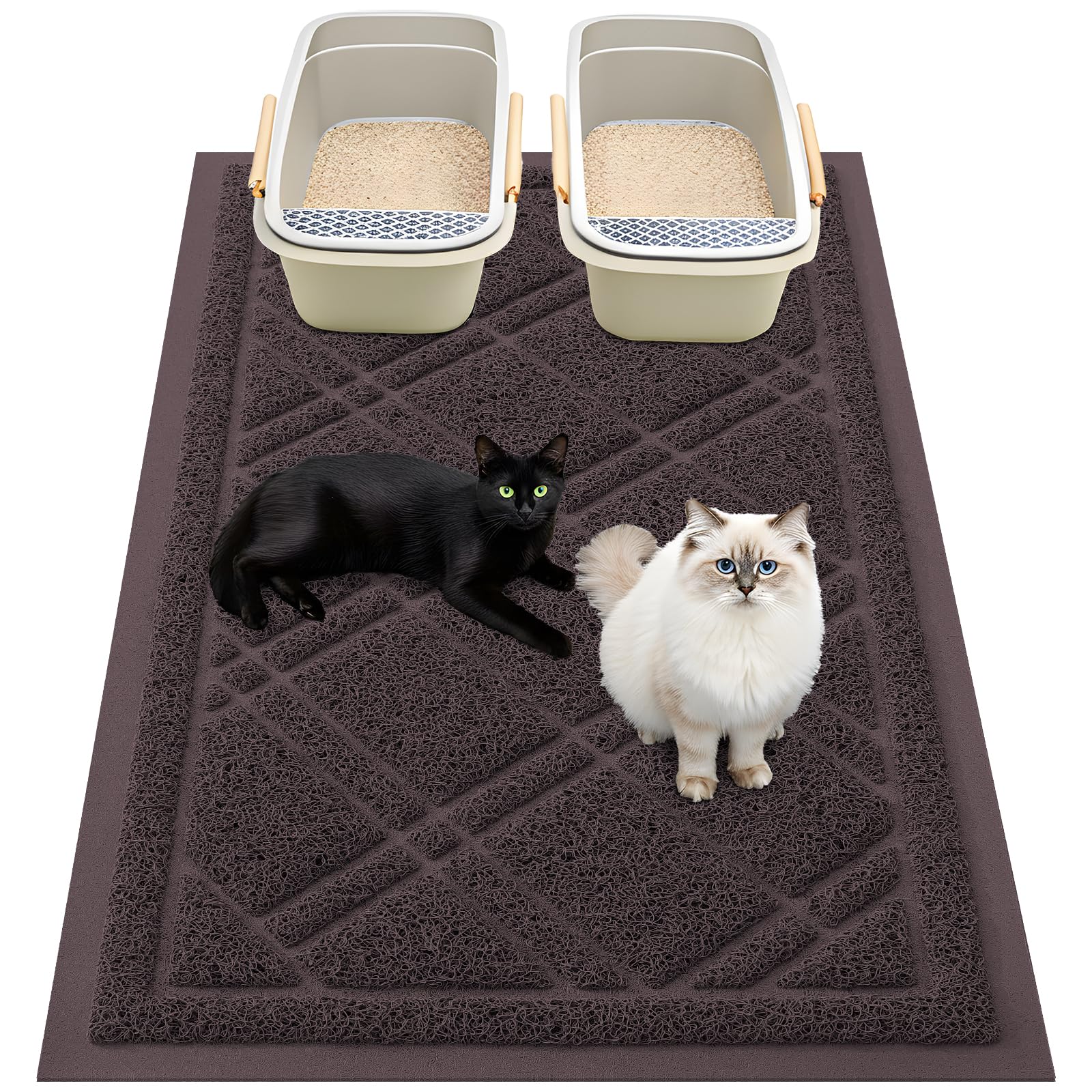 Smiry alfombra para caja de arena 47x32 con base antideslizante para evitar desorden.