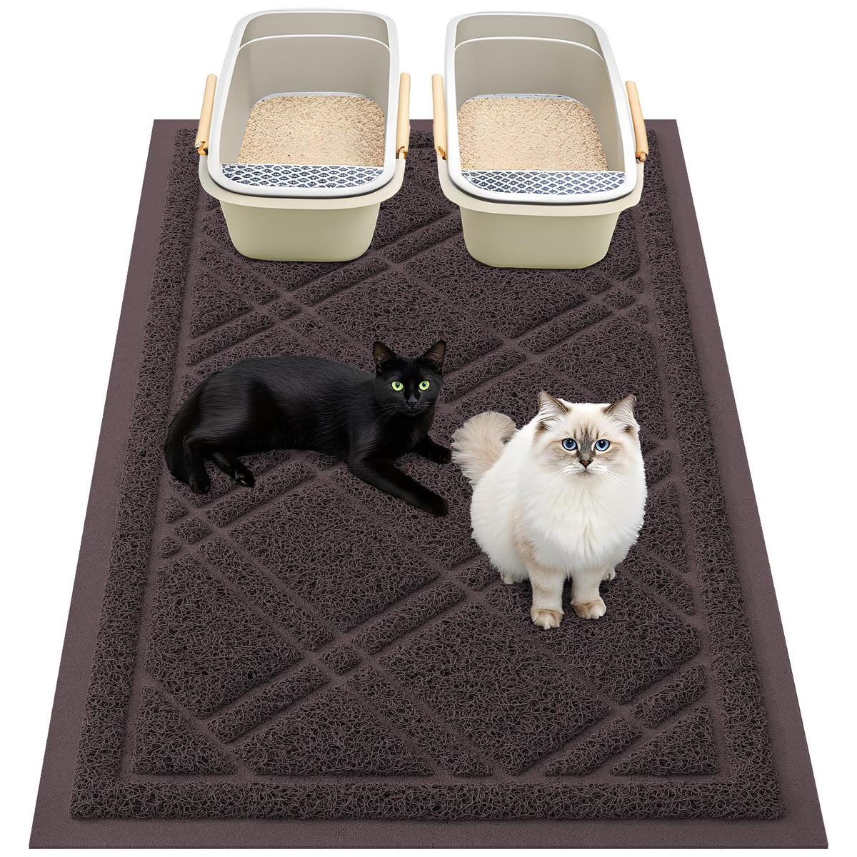 Smiry alfombra para caja de arena 47x32 con base antideslizante para evitar desorden.