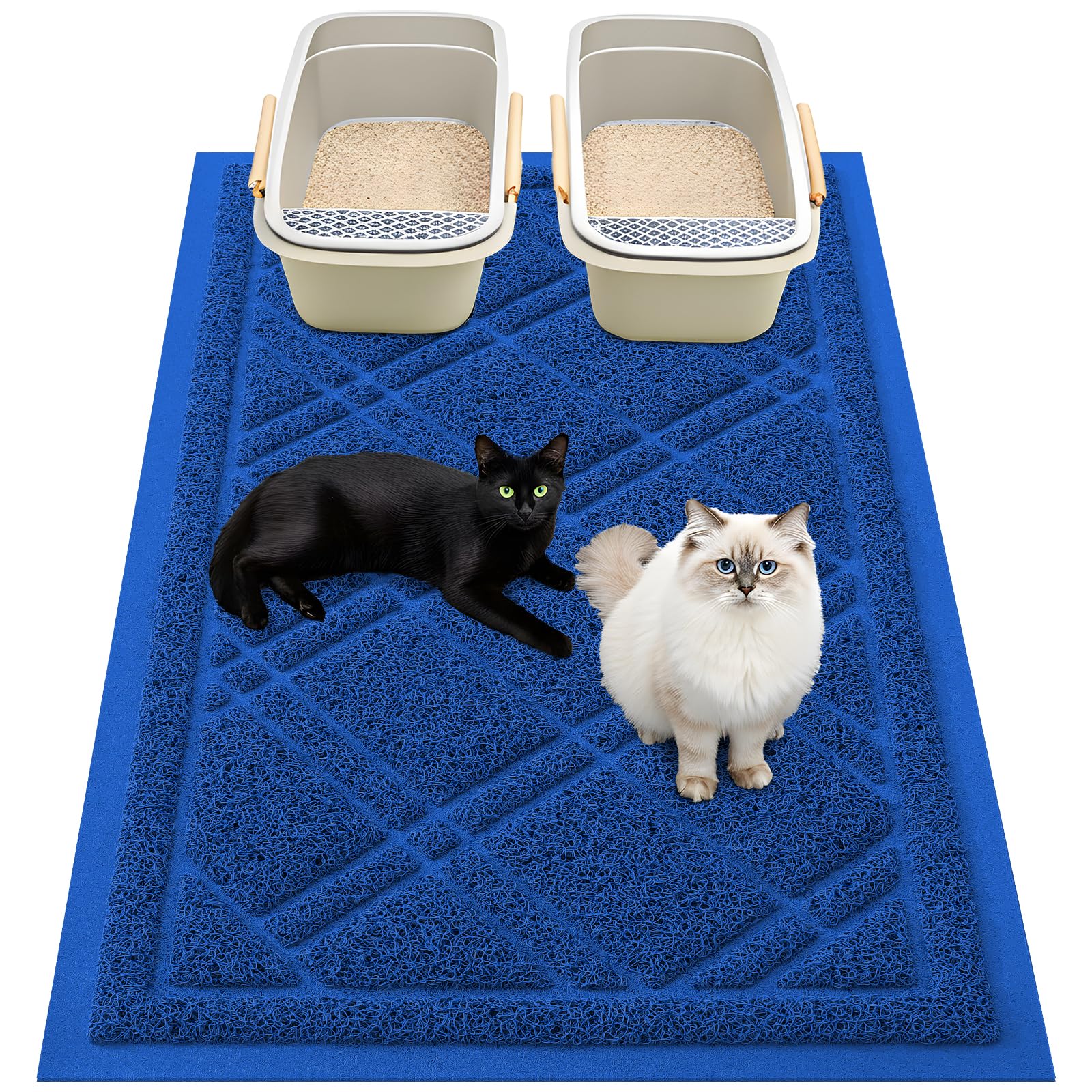 Alfombra Smiry para caja de arena 36x24 azul mantiene el suelo seco.