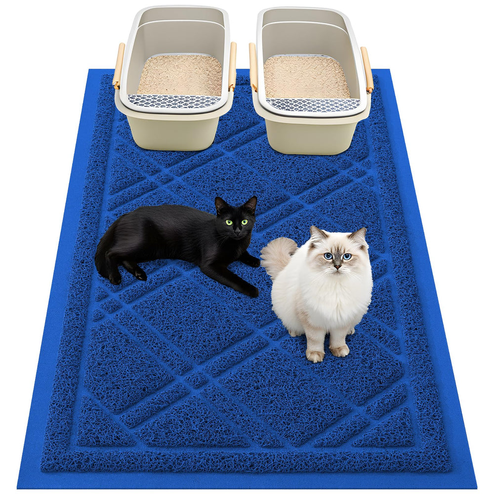 Alfombra Smiry para caja de arena 36x24 azul mantiene el suelo seco.