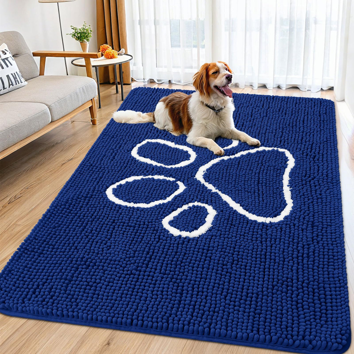 Smiry alfombra de entrada con chenille suave para confort de pies y patas