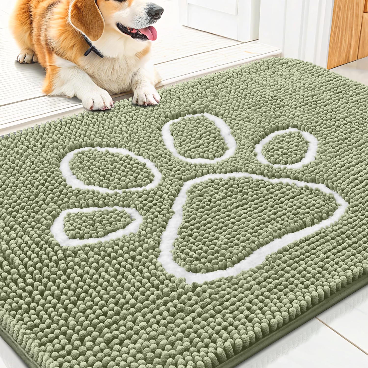 Smiry alfombra de entrada con patas lodo, absorbe humedad y suciedad.