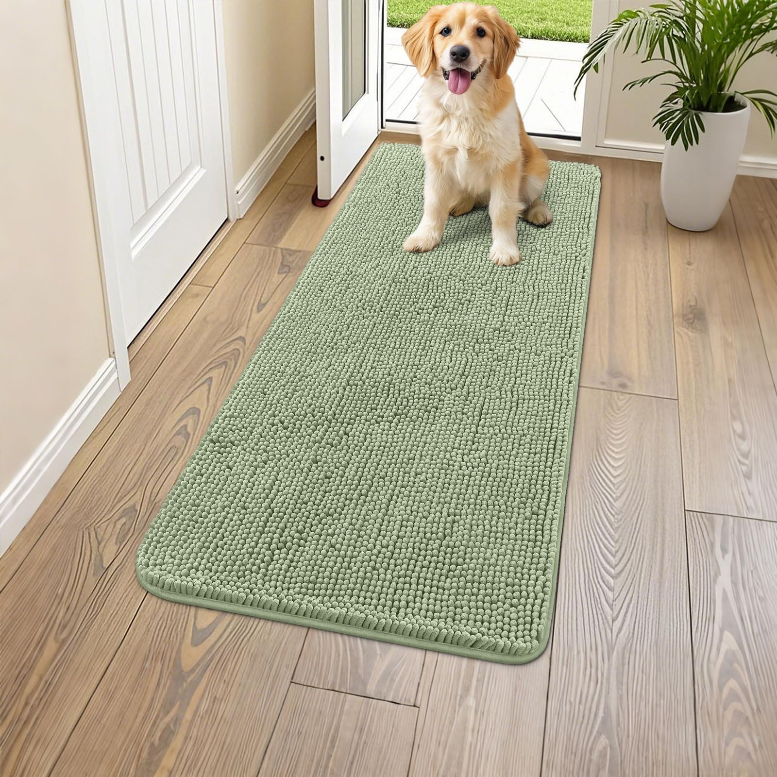 Smiry alfombra de entrada para patas mojadas, absorbe humedad y mantiene el suelo seco.