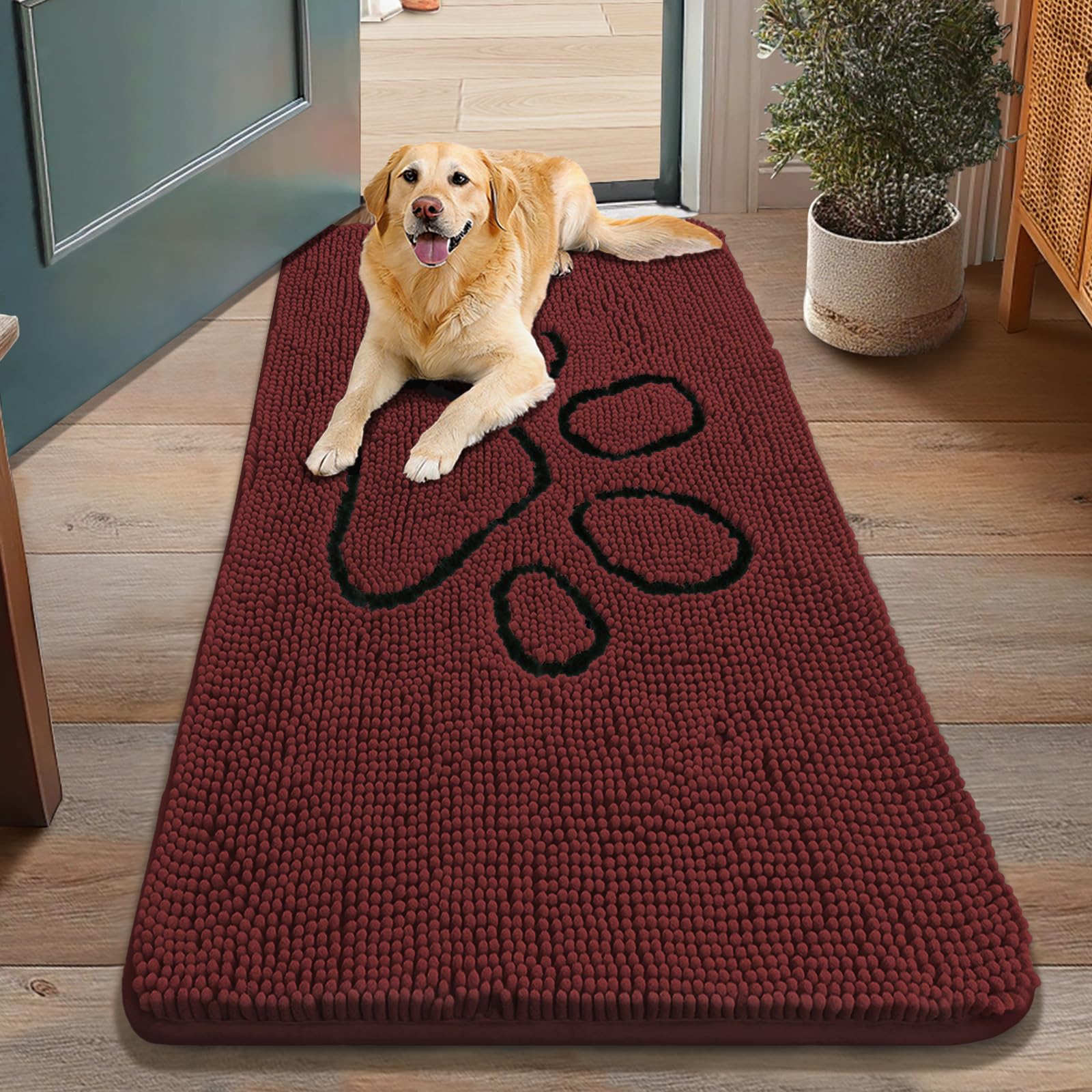Smiry alfombra de entrada para patas mojadas, atrapa suciedad