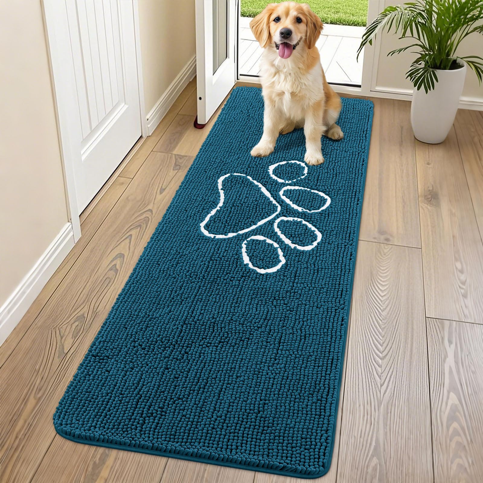 Smiry alfombra de entrada para patas sucias, absorbe humedad y suciedad.