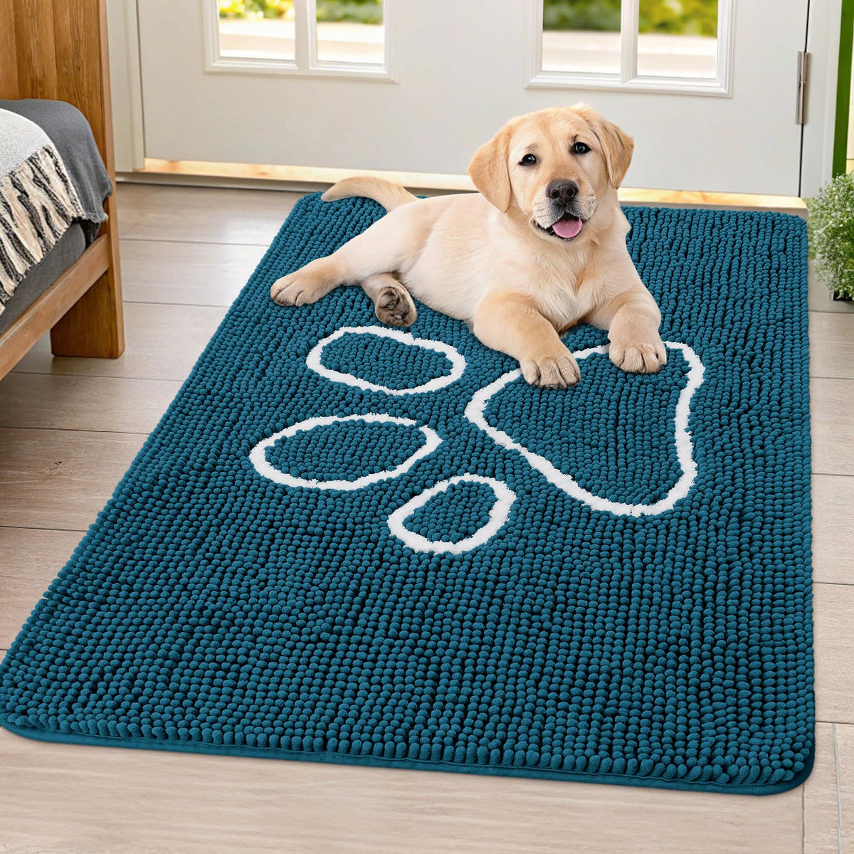 Smiry alfombra de entrada para patitas de perro, suave, absorbente y mantiene el interior limpio