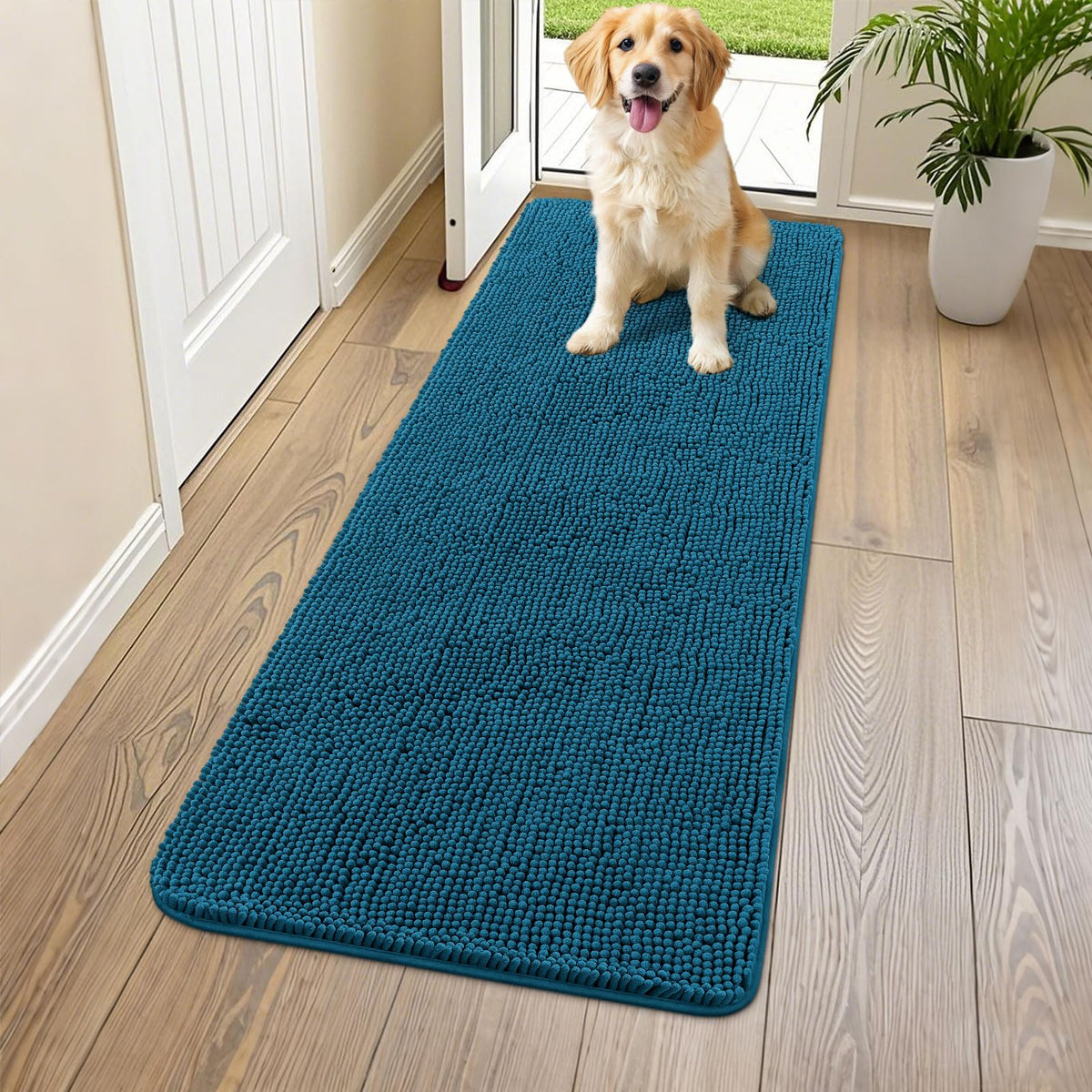 Smiry alfombra para perros absorbe humedad para entradas limpias