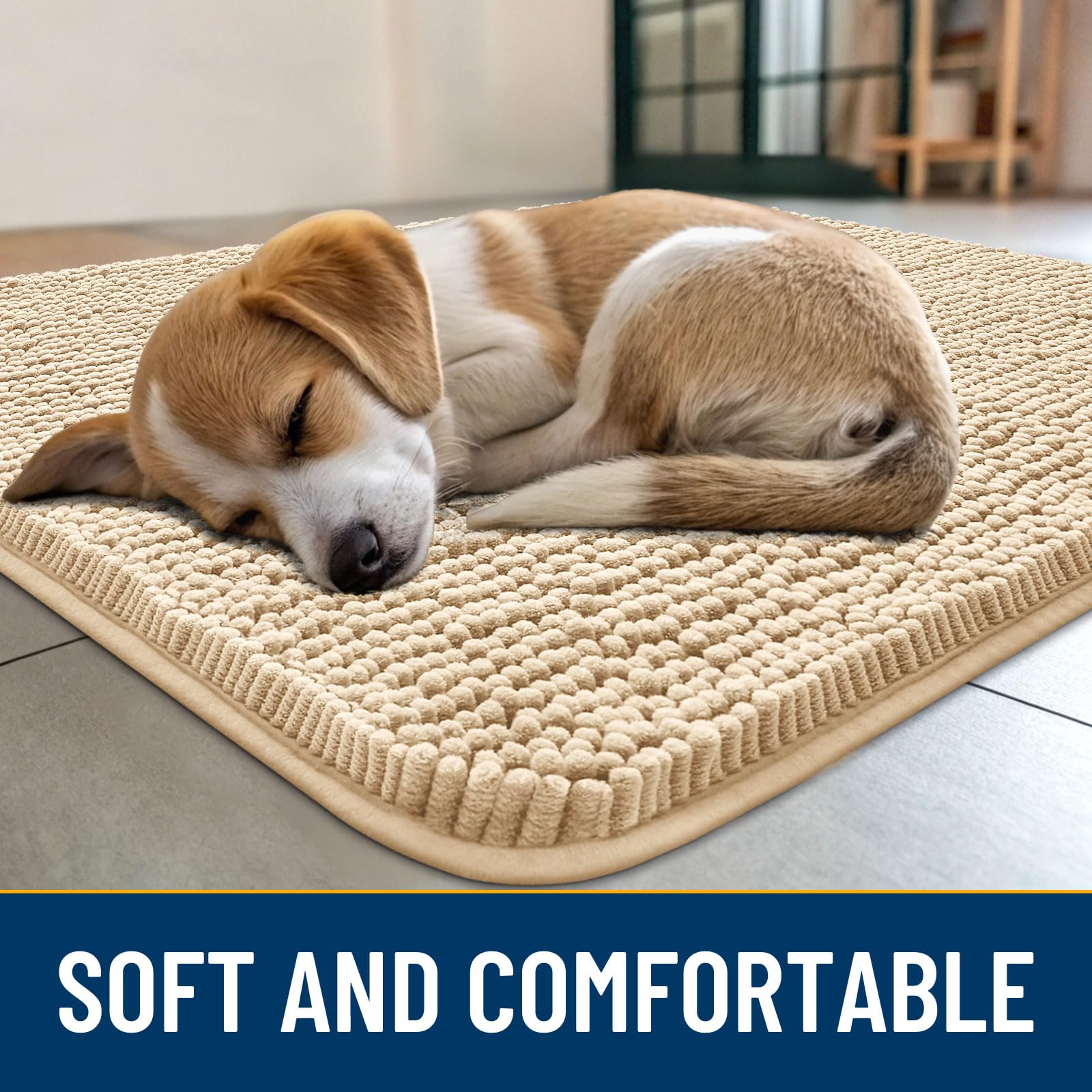 Smiry alfombra de entrada para perros retiene suciedad y evita manchas.