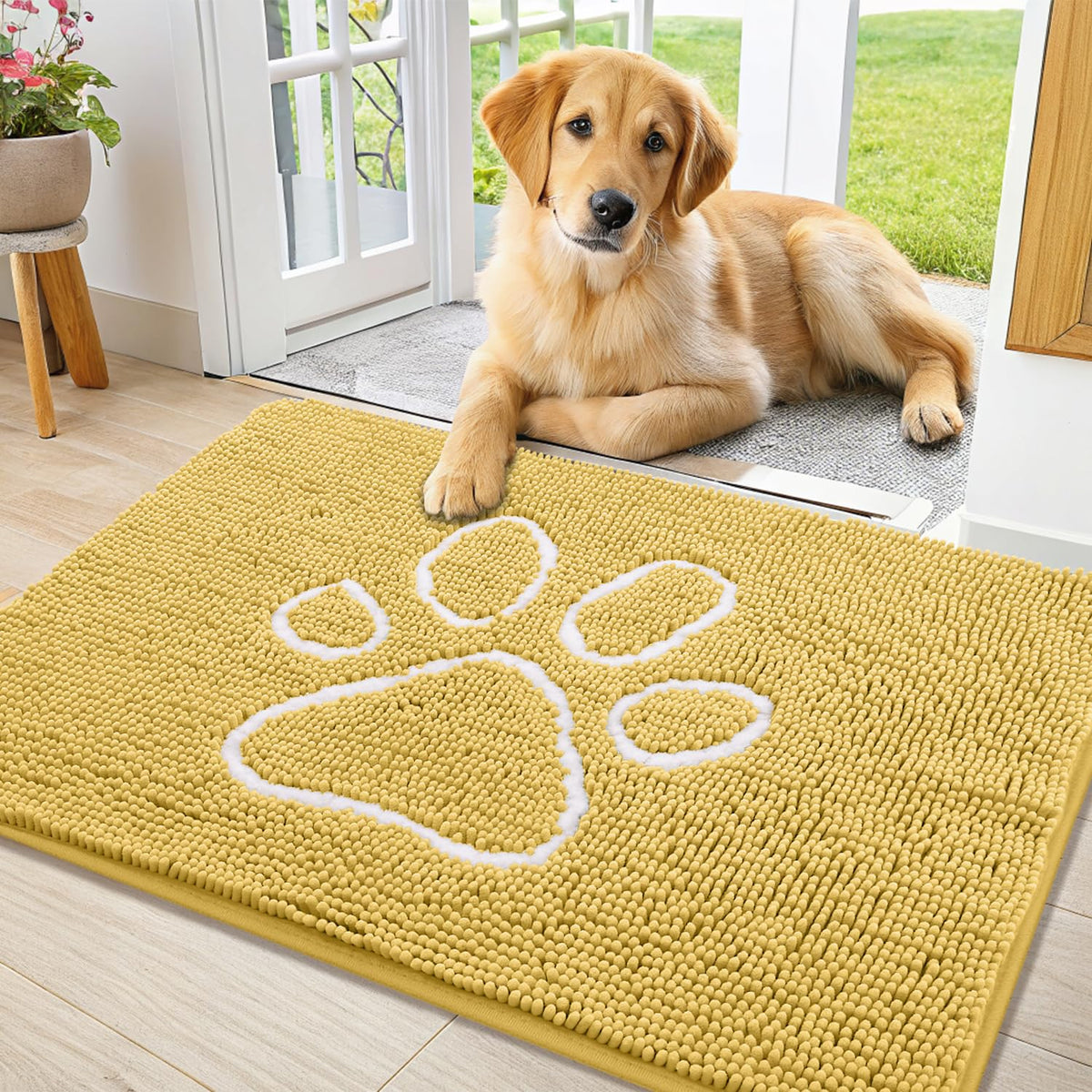 Alfombra Smiry para puerta que absorbe humedad y protege el suelo.