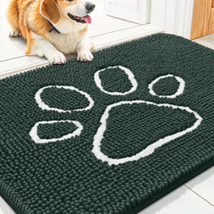 Smiry alfombra para puerta con chenille absorbente para captar suciedad en la entrada