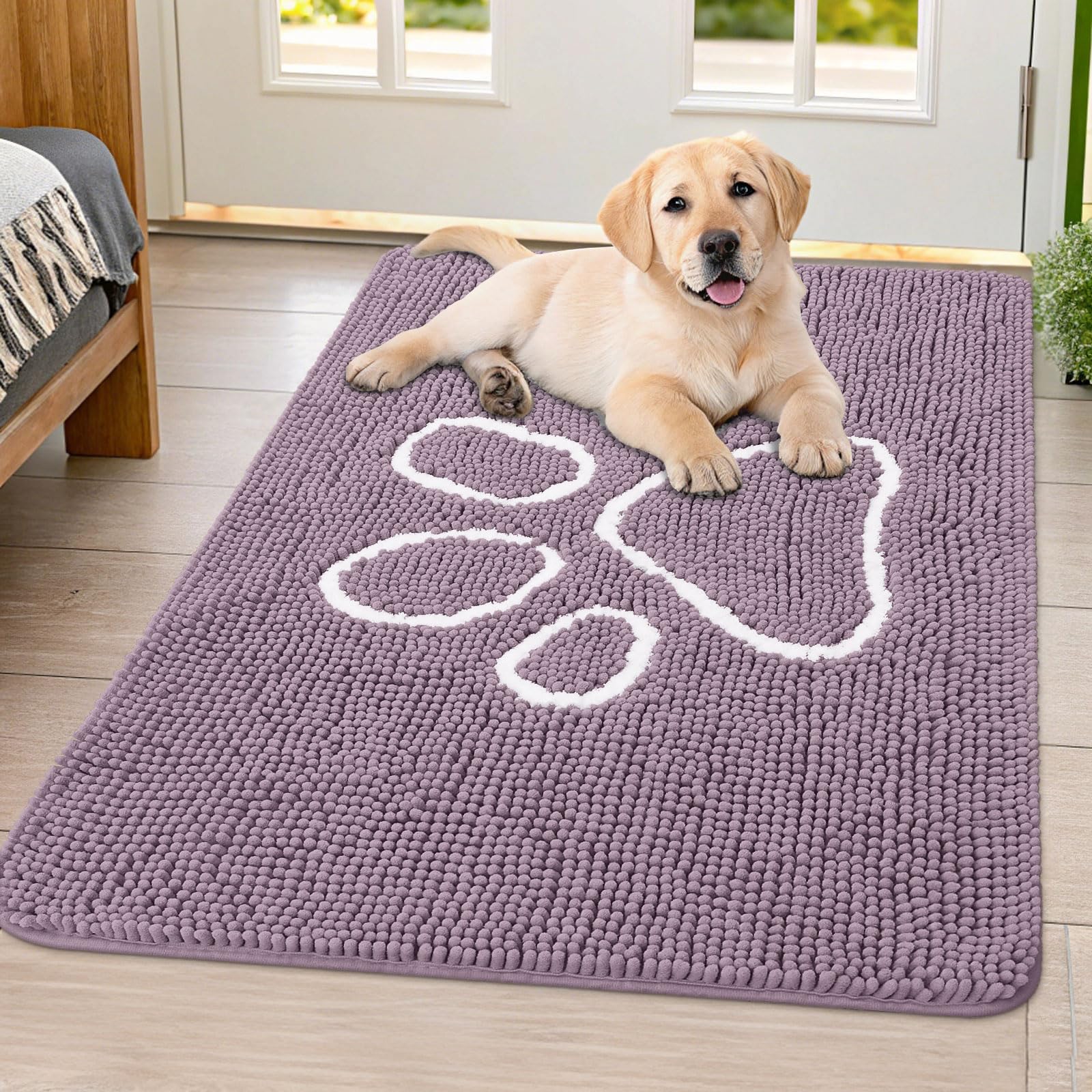 Smiry alfombra puerta chenILLE suave para patitas mojadas y cómodo paso diario