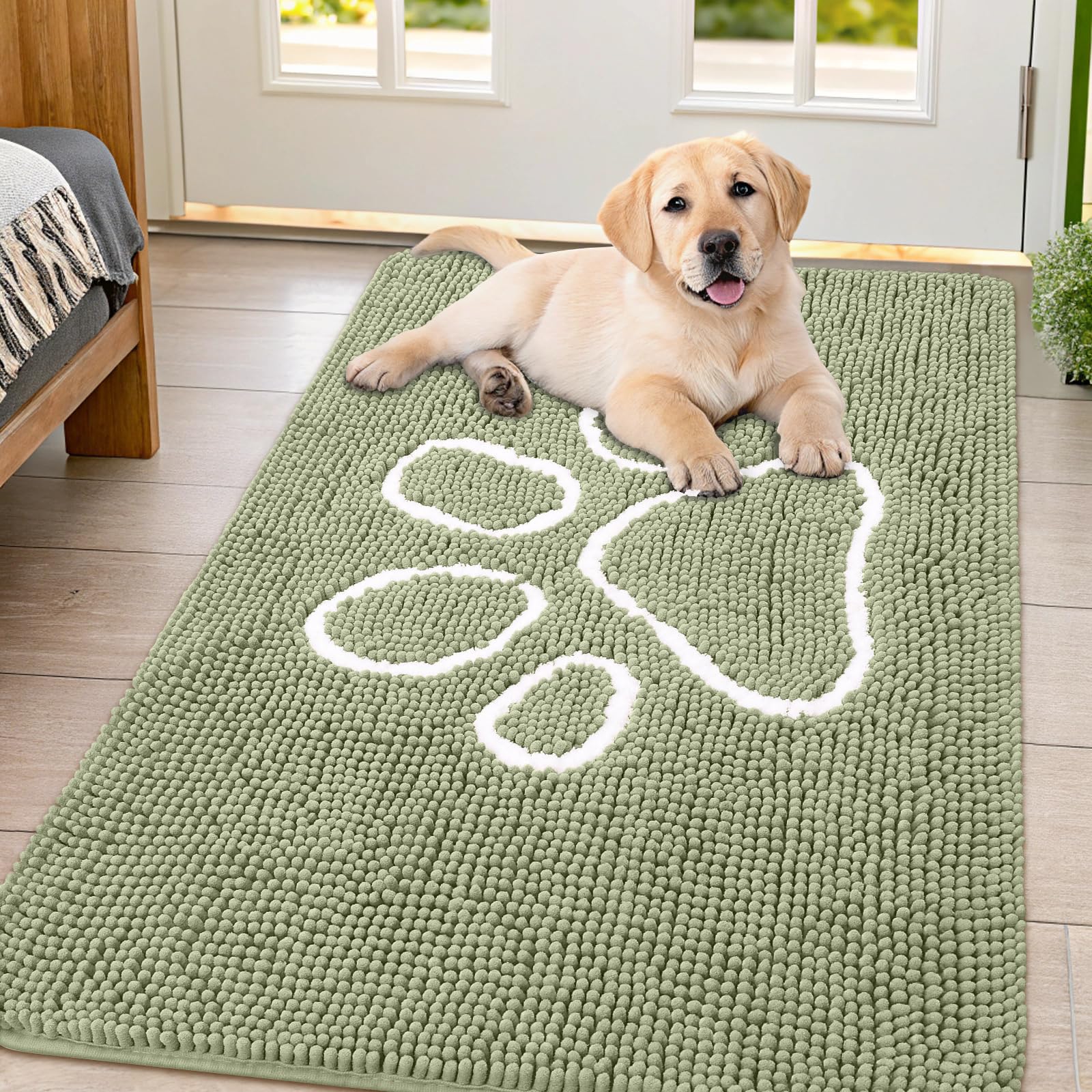 Smiry alfombra puerta chenille suave, confort para entrar y salir.