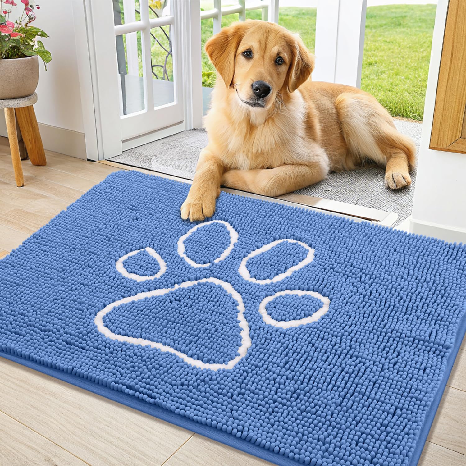 Smiry alfombra puerta chenille: suavidad para pies y patas en entradas