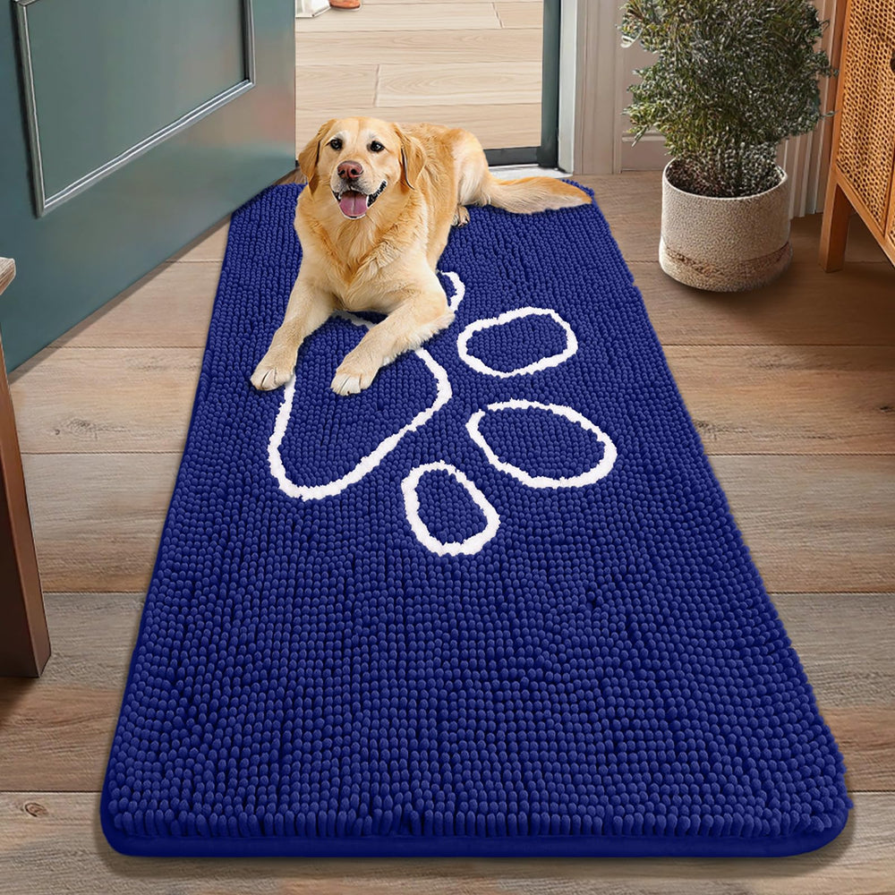 Smiry alfombra para puerta de perros, chenille suave para las patas.