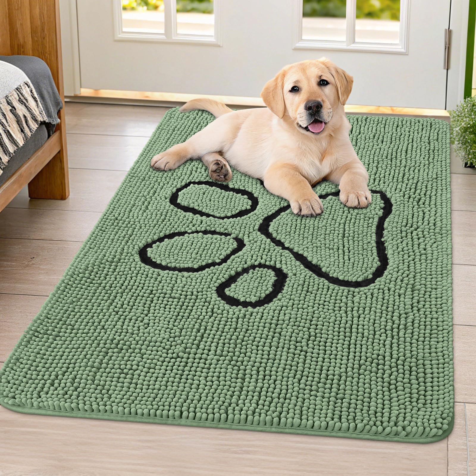 Alfombra Smiry para puertas con chenilla, suave y cómoda para las patas de perros.
