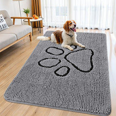 Smiry alfombra para puerta con chenille absorbente, ideal para entradas limpias.