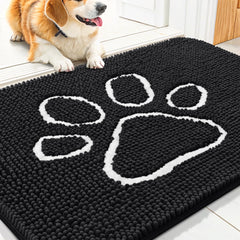 Smiry Alfombra para Puerta con huellas de perro, absorbente para entradas