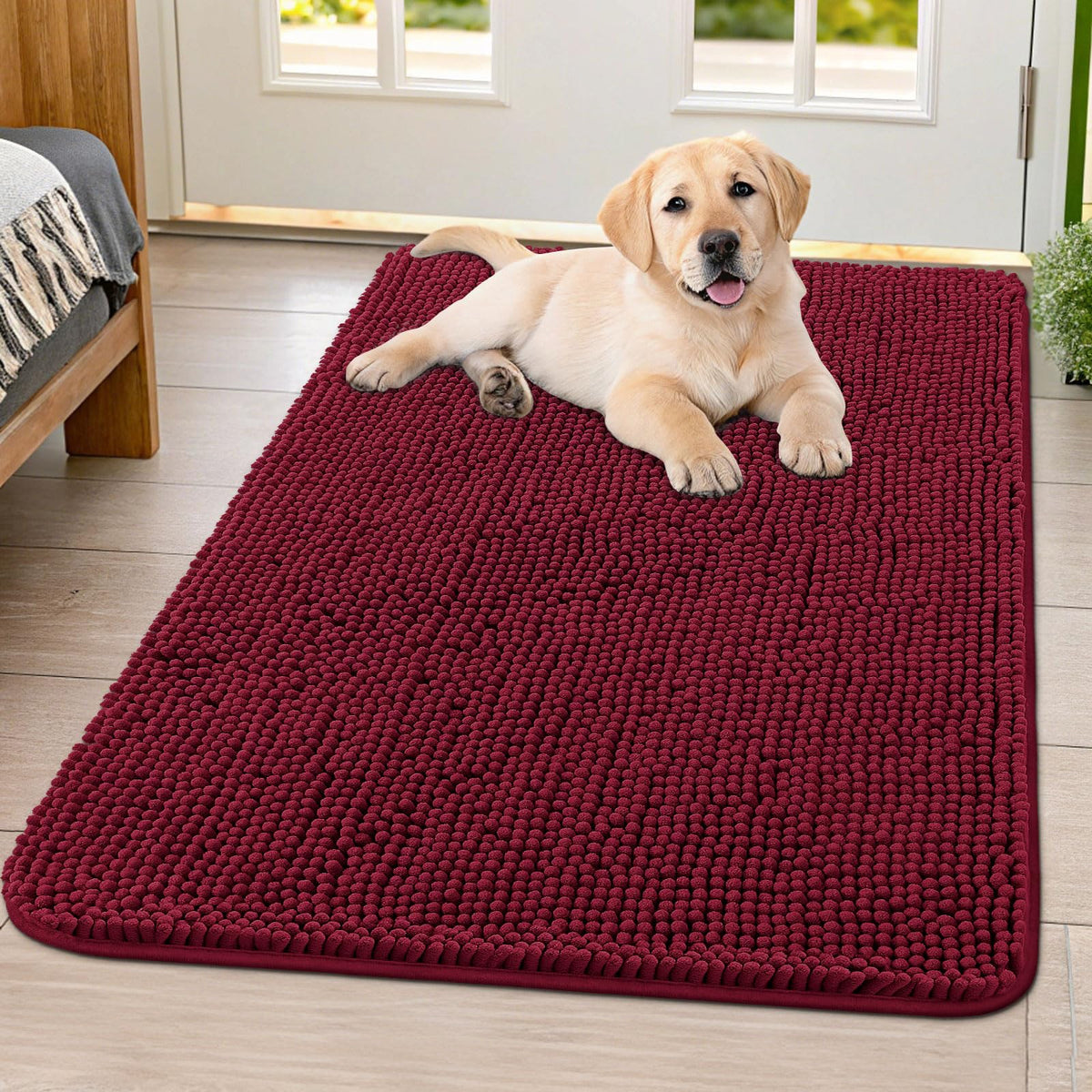 Smiry alfombra puerta perros 40x32 para absorber humedad en la entrada.