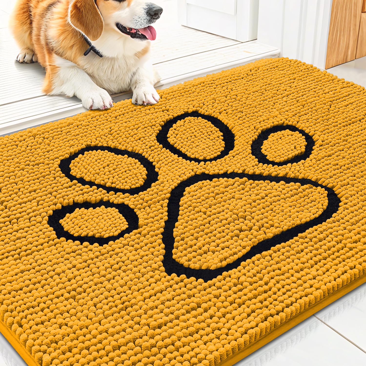 Smiry alfombra de puerta chenille suave para pies cómodos al entrar