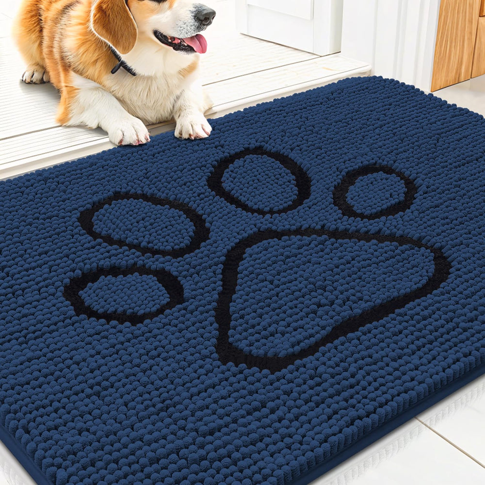 Smiry alfombra puerta perros chenille suave para mayor confort al entrar