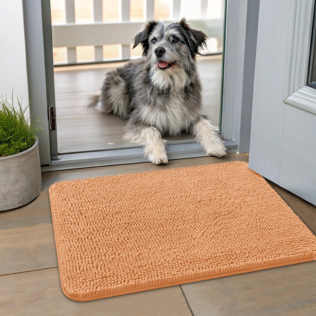 Smiry alfombra para puerta de perros, chenilla suave para patas mojadas.