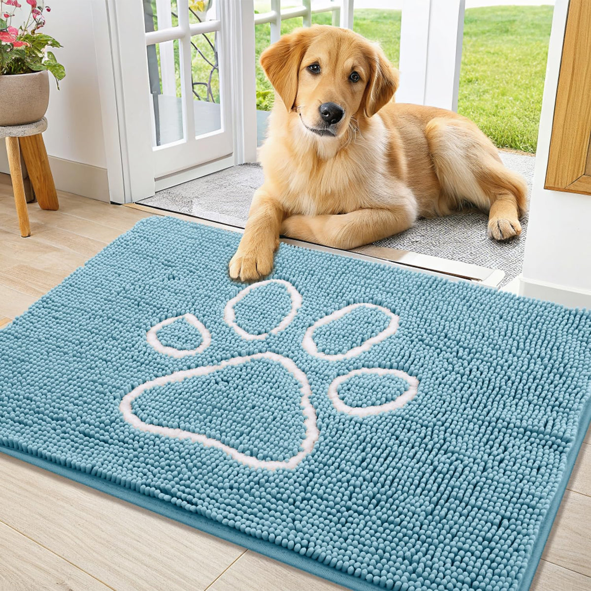 Alfombrilla Smiry de entrada para perros, absorbente frente a mojado y suciedad.