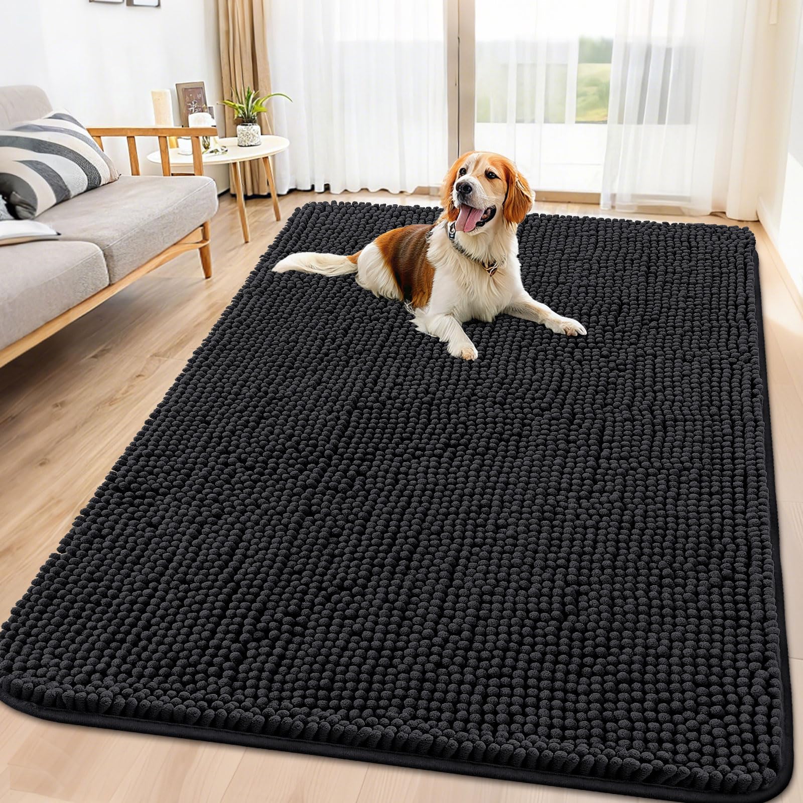 Smiry alfombrilla de entrada para perros captura humedad y suciedad, mantiene el suelo limpio.
