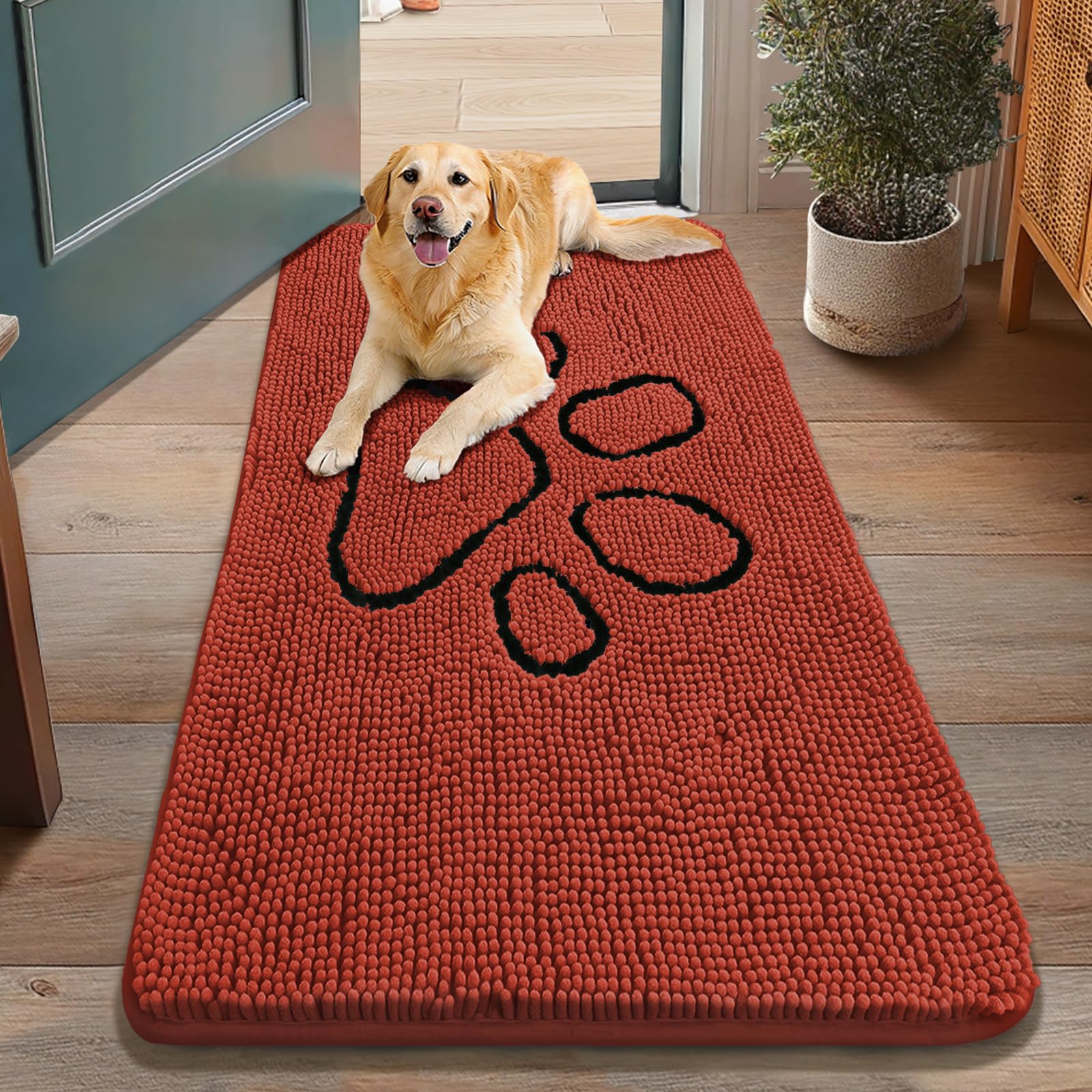 Smiry alfombrilla de entrada para perros, patas húmedas, absorbe humedad y suciedad.