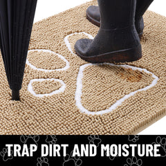 Alfombrilla Smiry con base de goma antideslizante para suelos seguros.