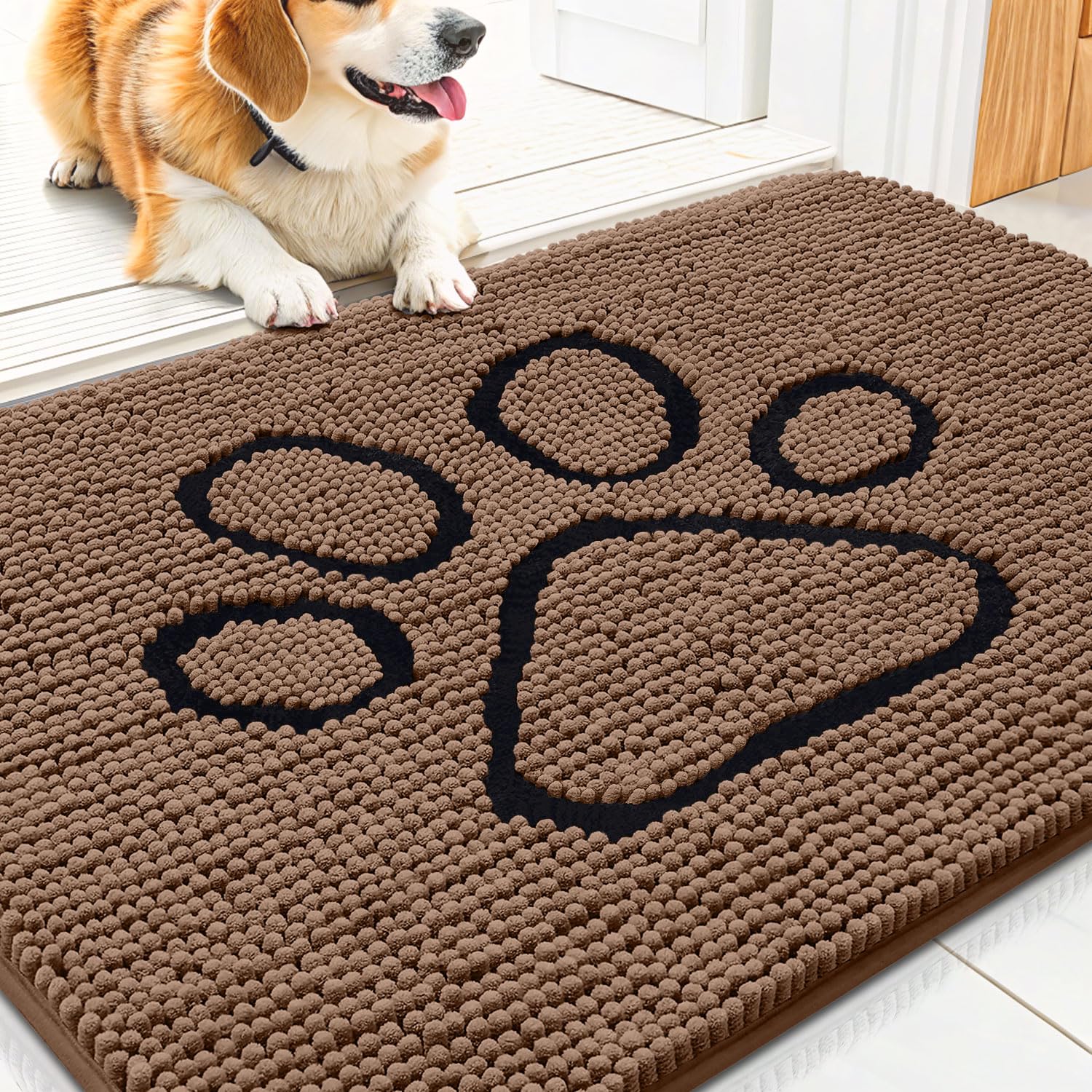 Alfombrilla Smiry, chenille suave, ideal para entradas frías.