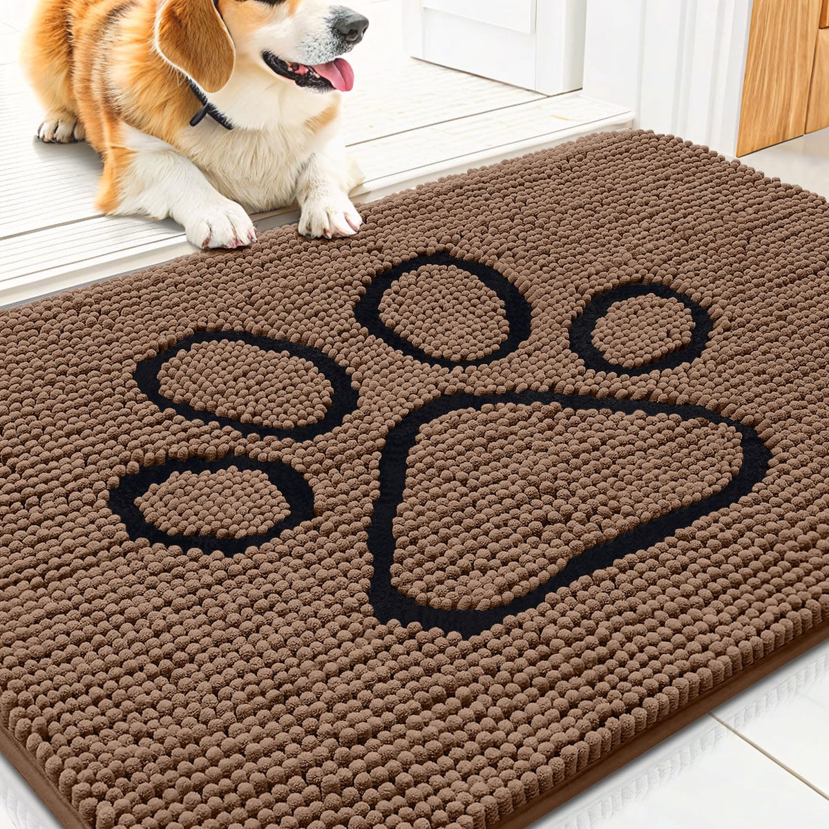 Alfombrilla Smiry, chenille suave, ideal para entradas frías.