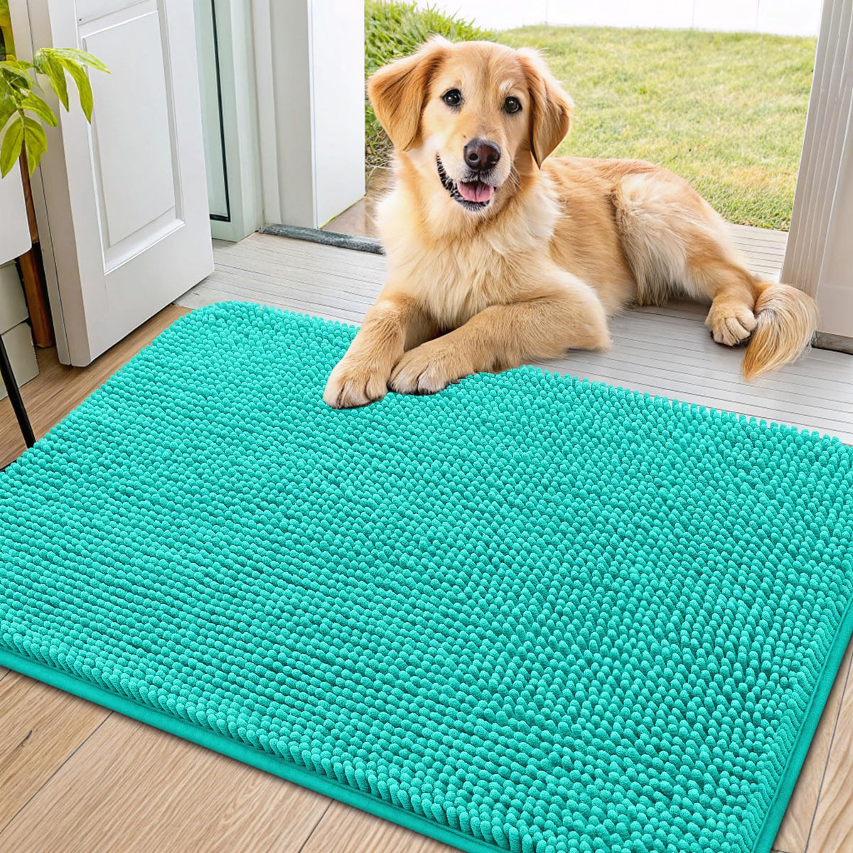 Smiry alfombrilla para puerta de mascotas, 36x24, atrapa humedad y suciedad.