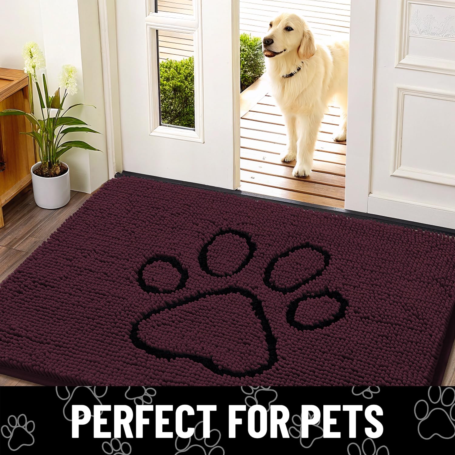 Smiry alfombrilla en colores russet y negro elegante.