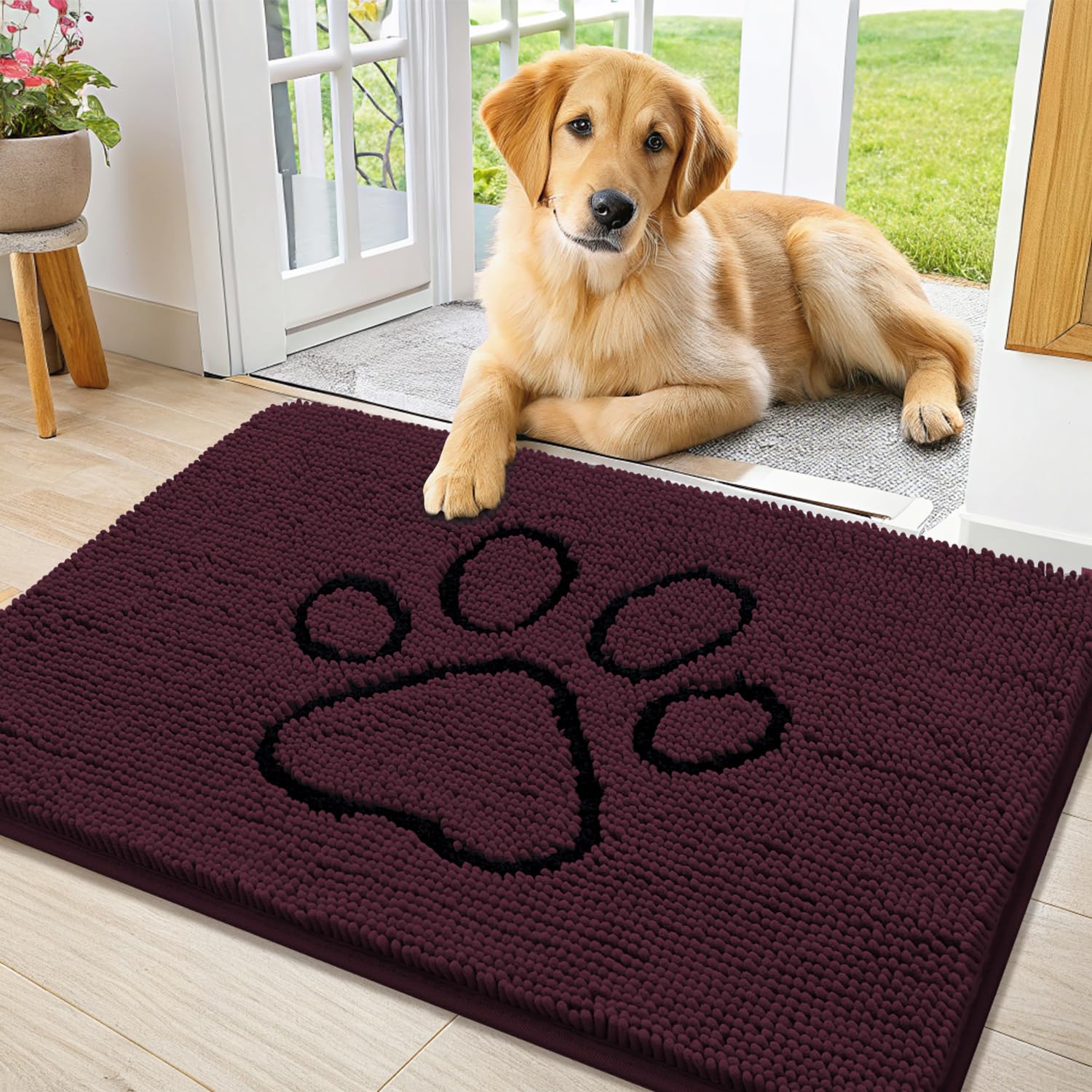 Smiry felpudo de chenilla para patas de perros mojadas, suavidad al pisar y confort para mascotas.