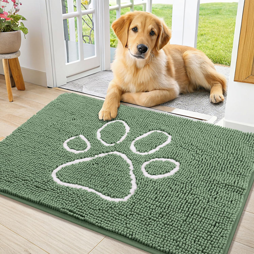 Smiry felpudo chenille absorbente para entradas, retiene humedad y suciedad.