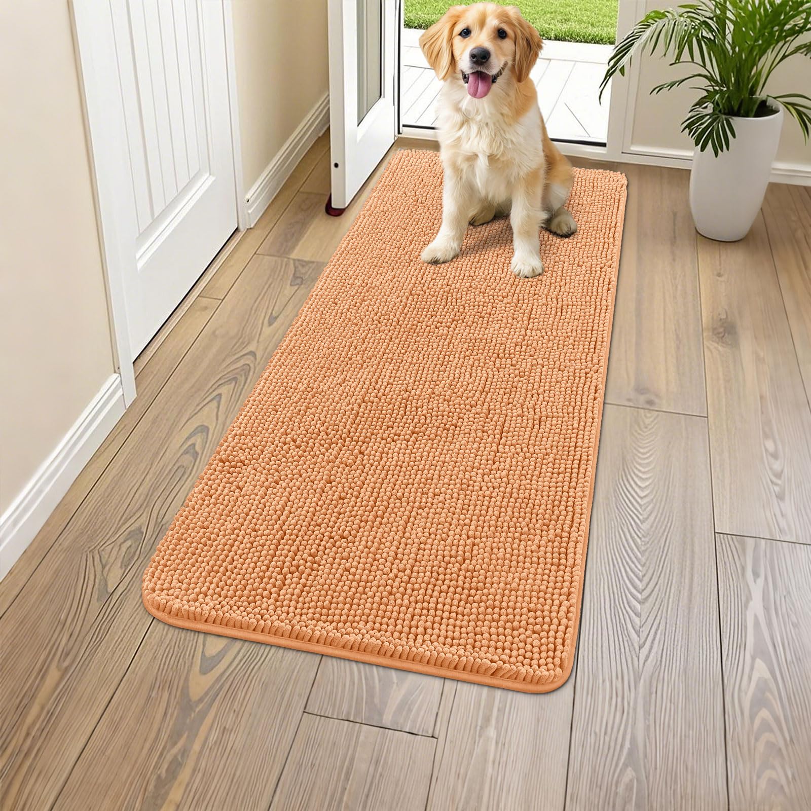 Smiry felpudo para perros con chenille absorbente para entrada.